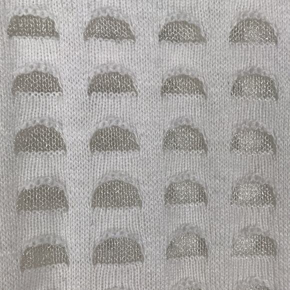 Lane Bryant Long Sleeve Knit Tunic Top White Ivory Sheer Mesh Arch Pattern 18/20 - Picture 7 of 11